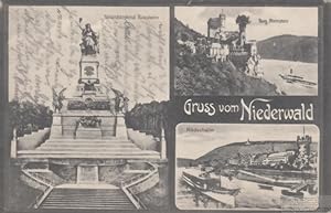 AK Gruss vom Niederwald. Burg Rheinstein. Rüdesheim. ca. 1913