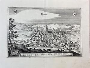 Biengen. Ansicht. Original Kupferstich um 1650