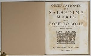 Observationes de Salsedine Maris.