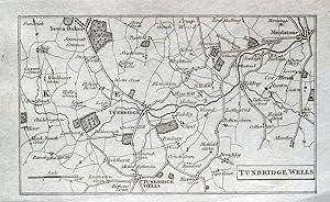 Antique Map TUNBRIDGE WELLS,MAIDSTONE,KENT Copper Engraved Vintage Map 1804