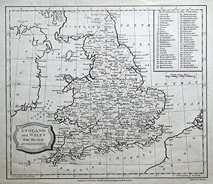 Antique Map ENGLAND & WALES in Counties, Barlow original 1807