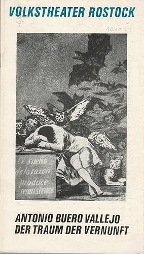 Image du vendeur pour Programmheft Antonio Buero Vallejo DER TRAUM DER VERNUNFT Premiere 10. November 1973 Groes Haus 79. Spielzeit 1973 / 74 mis en vente par Programmhefte24 Schauspiel und Musiktheater der letzten 150 Jahre