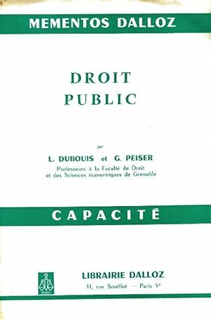 Droit public. Capacité - Louis Dubouis