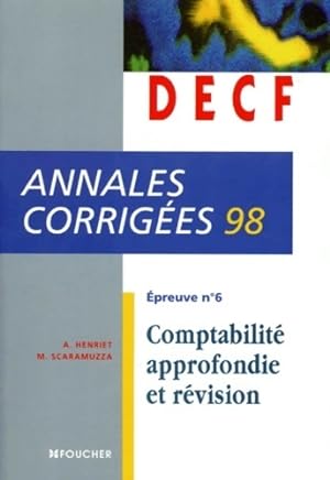 Comptabilit  approfondie DECF Annales corrig es 98 - Alain Henriet