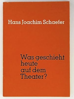 Imagen del vendedor de Was geschieht heute auf dem Theater? Versuch einer Orientierung ber Stoffprobleme., Stilwandlungen und Spielweisen im Schauspiel seit Bertolt Brecht. Vortrag von 1970. a la venta por Leserstrahl  (Preise inkl. MwSt.)