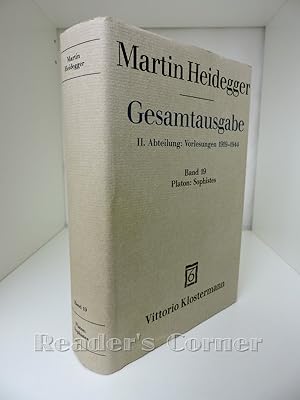 Gesamtausgabe, Band 19: Platon: Sophistes. Marburger Vorlesung Wintersemester 1924/25. II. Abteil...