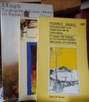 Image du vendeur pour LA SITUACIN DE LA CLASE OBRERA EN INGLATERRA + INTRODUCCIN A LA DIALCTICA DE LA NATURALEZA - EL PAPEL DEL TRABAJO EN LA TRANSFORMACIN DEL MONO EN HOMBRE (CON SUBRAYADOS Y ANOTACIONES )+ EL PROBLEMA DE LA VIVIENDA (CON SUBRAYADOS) mis en vente par Libros Dickens