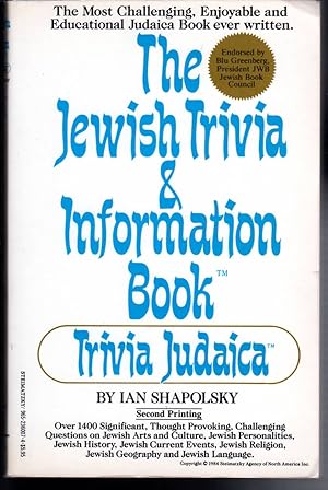 Seller image for The Jewish Trivia and Information Book: Trivia Judaica for sale by The Sun Also Rises