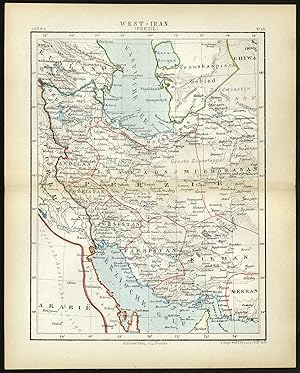 Antique Map-WEST IRAN-PERSIA-PERSIAN GULF-Jacob Kuyper-1880