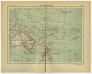 Antique Map-AUSTRALIA-NEW ZEALAND-OCEANIA-PACIFIC-Jacob Kuyper-1880