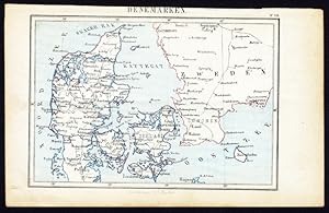Antique Map-DENMARK-DANMARK-SCANDINAVIA-SWEDEN-Jacob Kuyper-1880