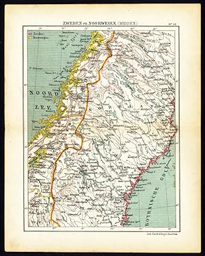 Antique Map-SCANDINAVIA-CENTRAL SWEDEN AND NORWAY-Jacob Kuyper-1880
