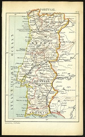 Antique Map-PORTUGAL-SPAIN-ALGARVE-Jacob Kuyper-1880