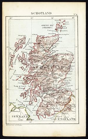 Antique Map-SCOTLAND-UNITED KINGDOM-UK-GREAT BRITAIN-Jacob Kuyper-1880