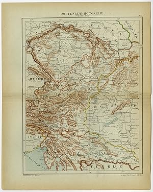 Antique Map-AUSTRO-HUNGARIAN EMPIRE-AUSTRIA-HUNGARY-Kuyper-1882