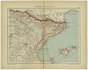 Antique Map-SPAIN-MALLORCA-IBIZA-MENORCA-Kuyper-1882