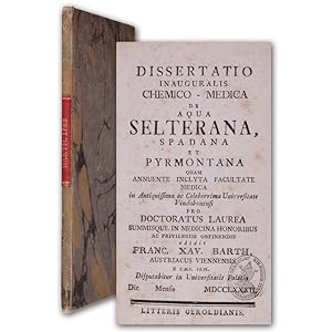 Dissertatio inauguralis chemico-medica de aqua Selterana, Spadana et Pyrmontana.