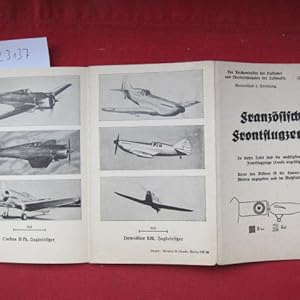 Bild des Verkufers fr Franzsische Frontflugzeuge. [In dieser Tafel sind die wichtigsten franz. Frontflugzeuge (Land) angefhrt. Unter d. Bildern ist die Spannweite i. Metern angegeben u. im Mastab 1:500.] zum Verkauf von Versandantiquariat buch-im-speicher