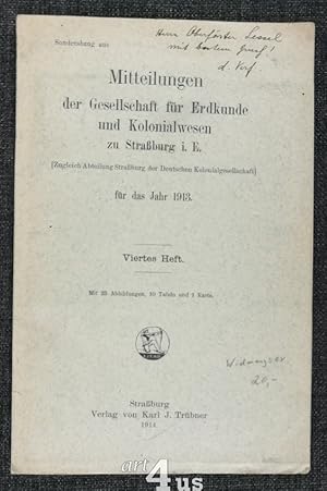 Sonderauszug aus : Mitteilungen der Gesellschaft für Erdkunde und Kolonialwesen zu Straßburg i.E....