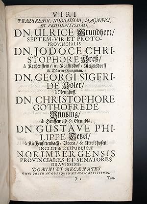 Bibliotheca vetus et nova.: KNIG, Georg Matthias.