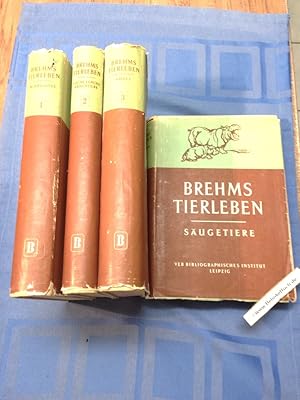 Brehms Tierleben in vier Bänden. (4 Bände komplett). 1: Band Wirbeltiere, 2: Band Fische, Lurche,...