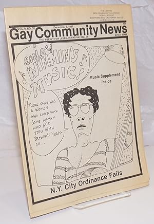 Image du vendeur pour GCN: Gay Community News; the weekly for lesbians and gay males; vol. 9, #20, December 5, 1981; Enjoy Wimmin's Music; supplement mis en vente par Bolerium Books Inc.