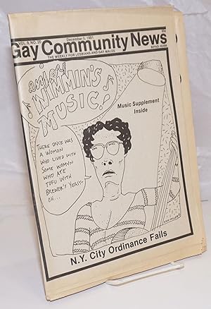 Seller image for GCN: Gay Community News; the weekly for lesbians and gay males; vol. 9, #20, December 5, 1981; Enjoy Wimmin's Music; supplement for sale by Bolerium Books Inc.