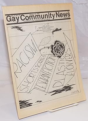 Bild des Verkufers fr GCN: Gay Community News; the weekly for lesbians and gay males; vol. 9, #27, January 30, 1982; Racism.Short Stories.Lesbian Fiction.Plastic Flowers zum Verkauf von Bolerium Books Inc.