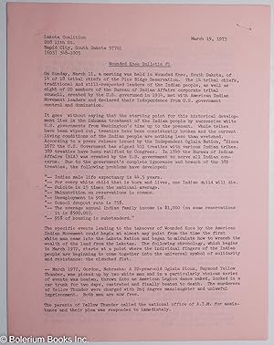 Wounded Knee Bulletin #1. March 19, 1973