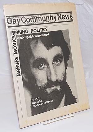 Image du vendeur pour GCN: Gay Community News; the weekly for lesbians and gay males; vol. 9, #21, December 12, 1981; Frank Ripploh Interview; Taxi zum Kloh mis en vente par Bolerium Books Inc.