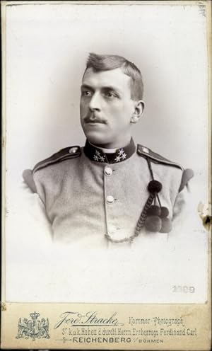 CdV Liberec Reichenberg Böhmen, Soldat, Zugsführer, Portrait, KuK Uniform, Atelier Ferdinand Stracke