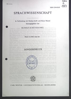 Seller image for Schaf n. Das ungedeutete Wort. - aus: Sprachwissenschaft Band 12 Heft 3/4. Sonderdruck. for sale by books4less (Versandantiquariat Petra Gros GmbH & Co. KG)