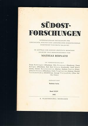 Immagine del venditore per Sdost-Forschungen Internationale Zeitschrift fr Geschichte Kultur und Landeskunde Sdosteuropas - Band XXIV venduto da manufactura