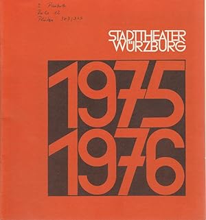 Bild des Verkufers fr Programmheft Stadttheater Wrzburg Spielzeit 1975 / 76 Spielzeitheft zum Verkauf von Programmhefte24 Schauspiel und Musiktheater der letzten 150 Jahre