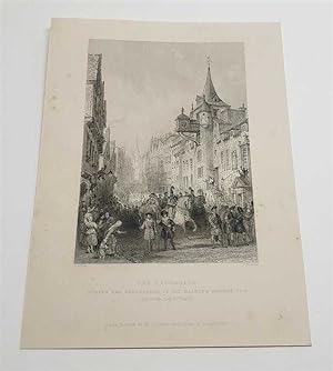 Seller image for Edinburgh Canongate, Procession of George IV (1838 Engraving) for sale by Maynard & Bradley