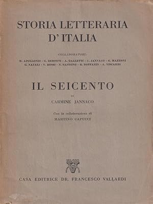 Bild des Verkufers fr Storia Letteraria d'Italia Il Seicento zum Verkauf von Librodifaccia