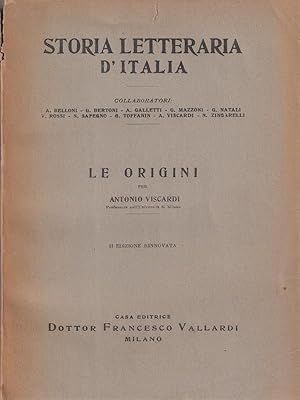 Seller image for Storia letteraria d'Italia - Le origini. for sale by Librodifaccia