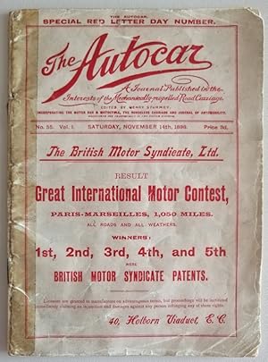 The Autocar Vol. I No. 55 Saturday November 14th 1896. Special Red Letter Day Number