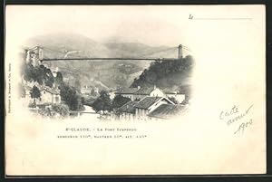 Carte postale St-Claude, Le Pont suspendu