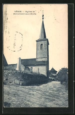 Carte postale Veria, Eglise et Monument aux Morts