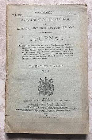 Department of Agriculture and Technical Instruction for Ireland. Journal Vol. XX. No.3