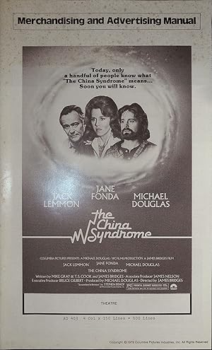 Image du vendeur pour The China Syndrome Pressbook 1979 Jane Fonda, Jack Lemmon mis en vente par AcornBooksNH