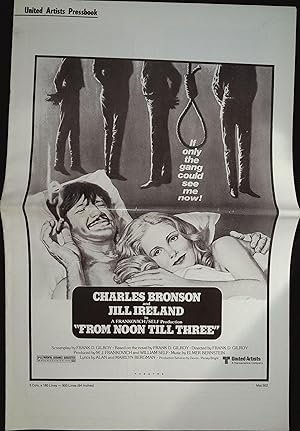 Imagen del vendedor de From Noon Till Three Pressbook 1976 Charles Bronson, Jill Ireland a la venta por AcornBooksNH