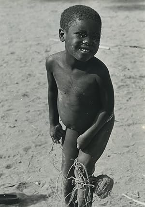 Africa Cameroon Oudjilla young boy Portrait Old Photo Defossez 1970's