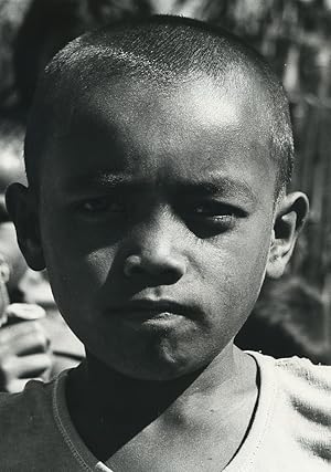 Indonesia Sumatra Porsea young boy portrait Old Photo Defossez 1970's