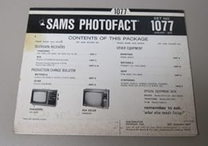 Image du vendeur pour SAMS Photofact Folder Set No. 1077 mis en vente par Reflection Publications
