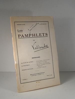 Les Pamphlets de Valdombre. Première année. No. 3. 1 février 1937