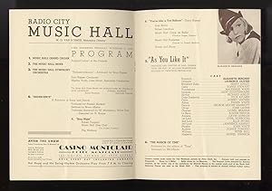 Radio City Music Hall Program for showings of films featuring Laurence Olivier (1907-1989), Elisa...