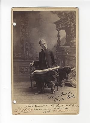 Cabinet card photograph signed in full. Ca. 1889