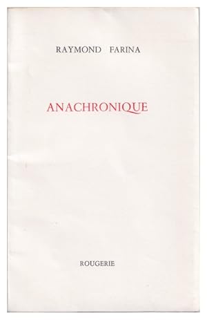 Seller image for Anachronique for sale by Arundel Books